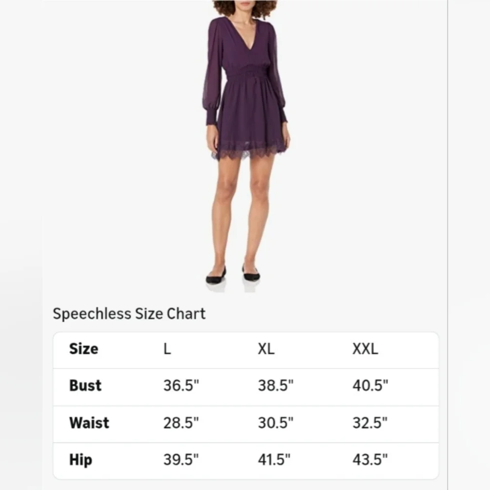 Speechless Deep Purple Long Sleeve Dress - Picture 6 of 7